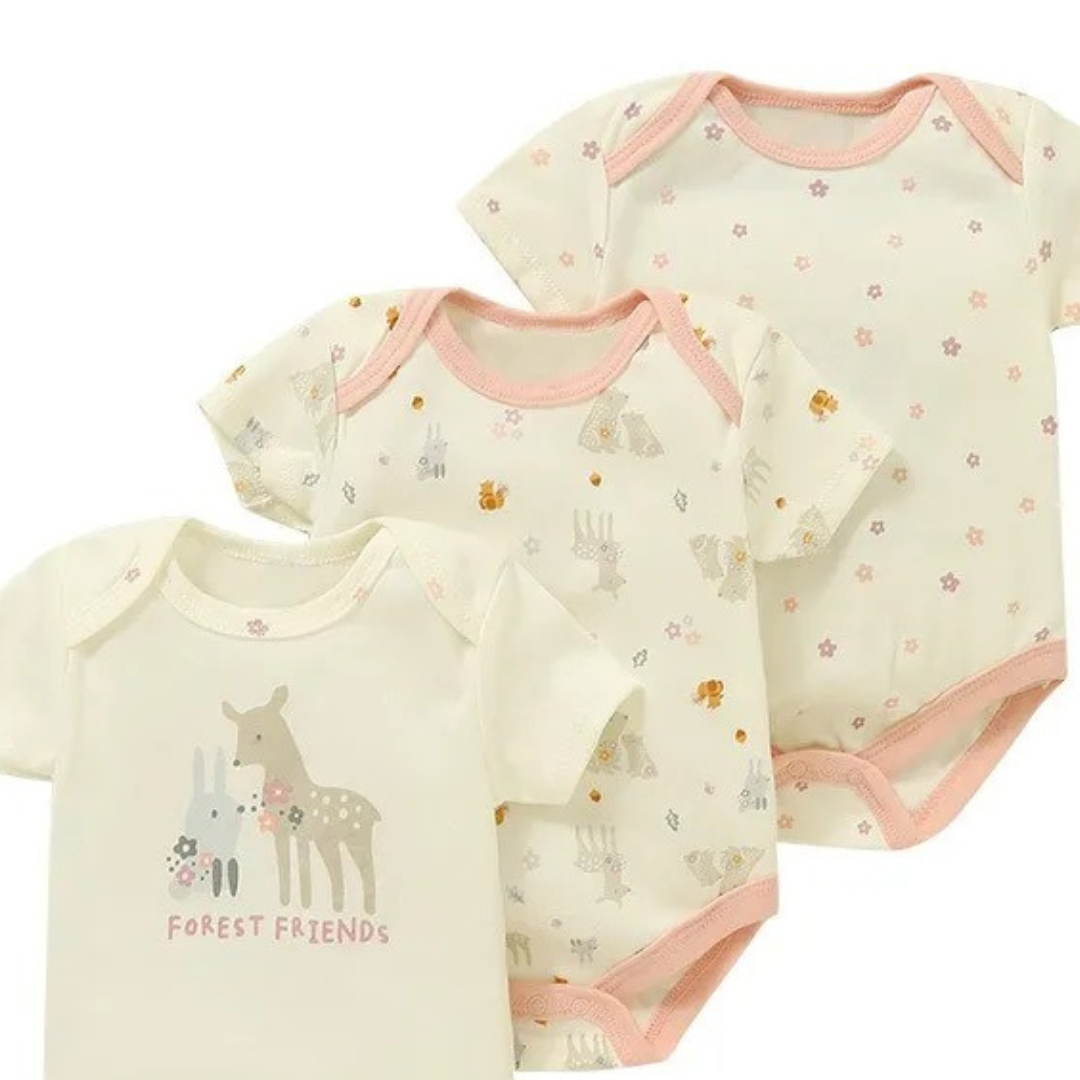 Kit 5 Bodies Fofurisa – Cores, Estampas e Sorrisos