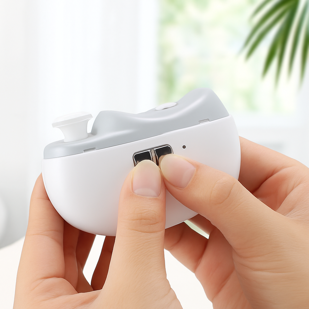 UniClip – Cortador de Unhas Elétrico Recarregável com LEDs para Crianças e Adultos