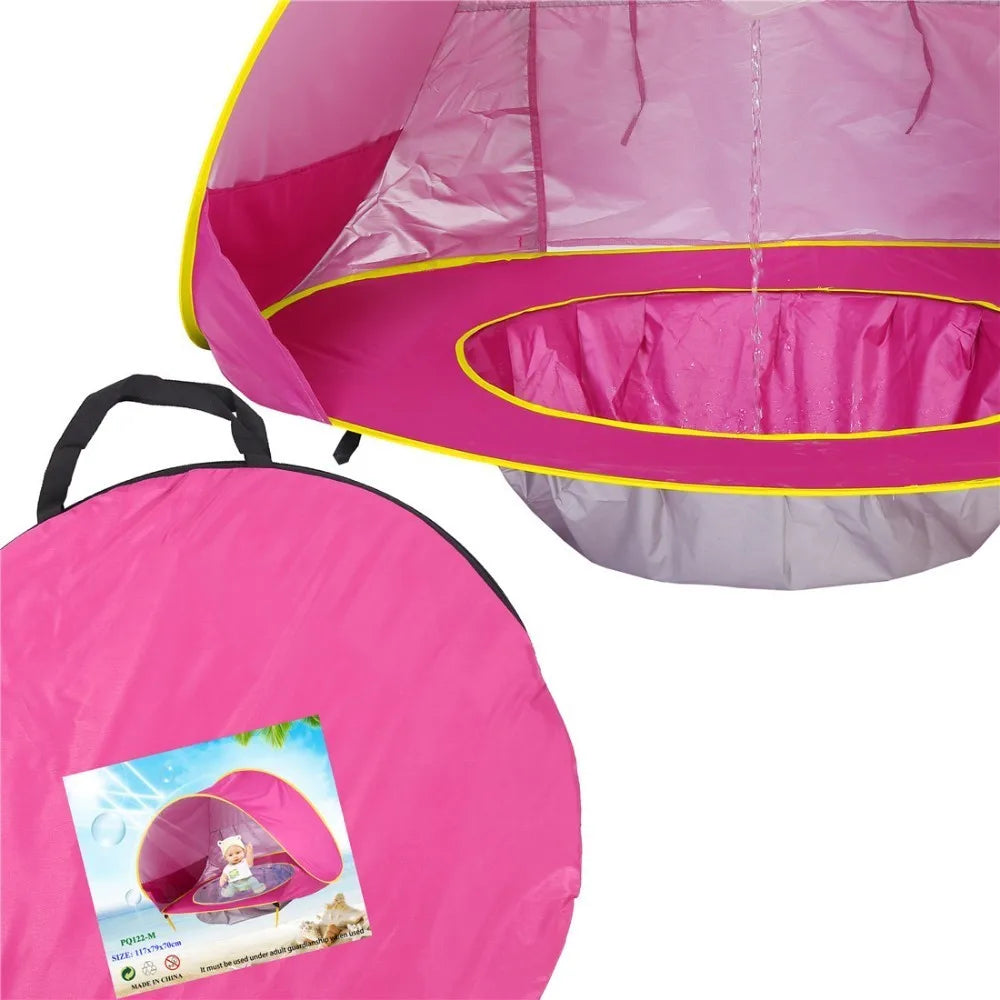 FofoSombra - Barraca Pop‑Up com Piscina Portátil e Proteção UV para Bebês e Crianças