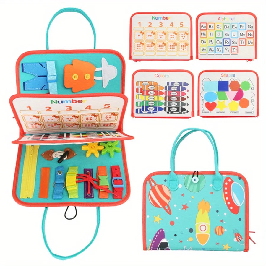 Busy Board Montessori Sensorial — Brinquedo Educativo para Habilidades Motoras Finas