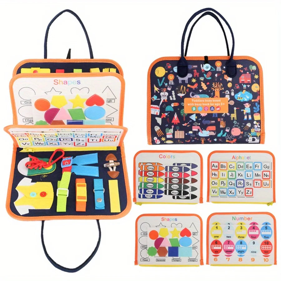 Busy Board Montessori Sensorial — Brinquedo Educativo para Habilidades Motoras Finas