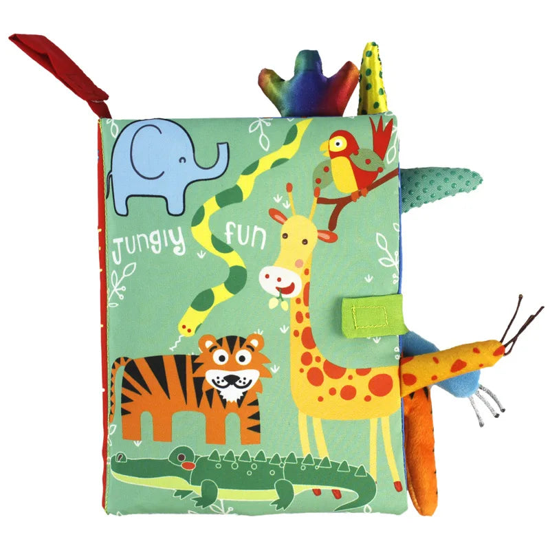 ZooMimos – Livro Sensorial Silencioso de Tecido com Animais Montessori para Bebês 6–12 meses