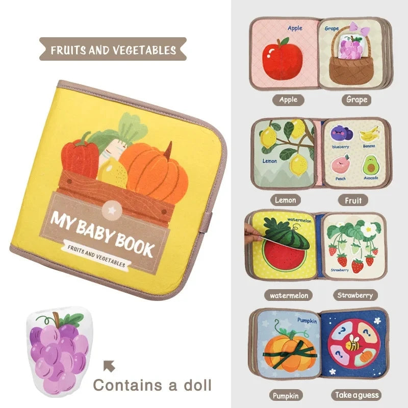 ZooMimos – Livro Sensorial Silencioso de Tecido com Animais Montessori para Bebês 6–12 meses