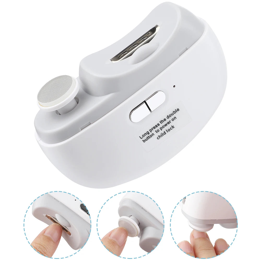 UniClip – Cortador de Unhas Elétrico Recarregável com LEDs para Crianças e Adultos