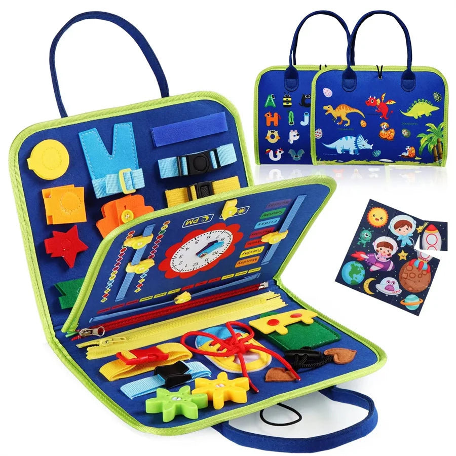Busy Board Montessori Sensorial — Brinquedo Educativo para Habilidades Motoras Finas