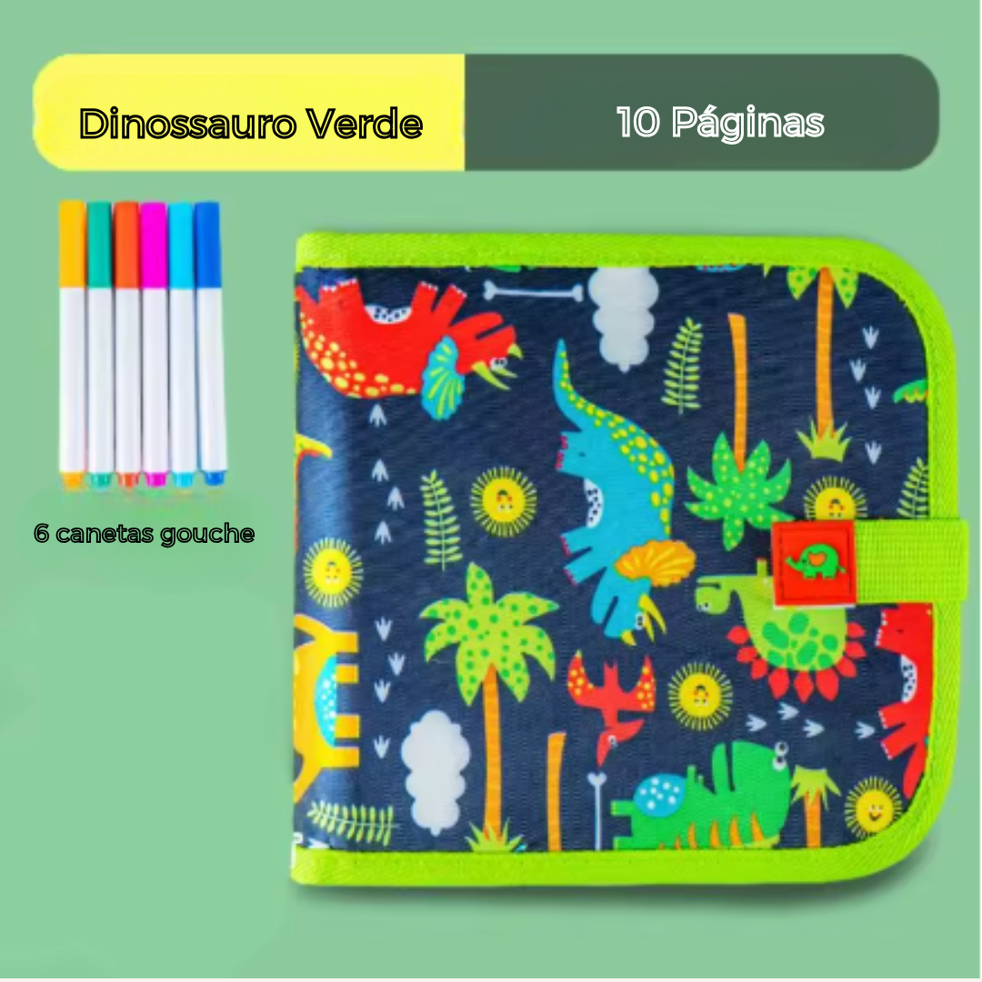 Livro de Desenho Apagável Infantil – Kit com 12 Canetas Coloridas, Jogo Educativo Reutilizável para Viagem e Diversão Criativa
