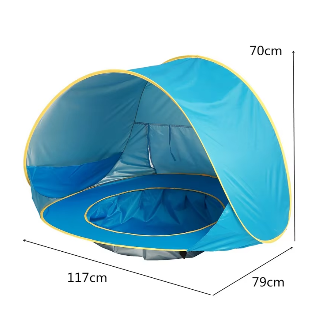 FofoSombra - Barraca Pop‑Up com Piscina Portátil e Proteção UV para Bebês e Crianças