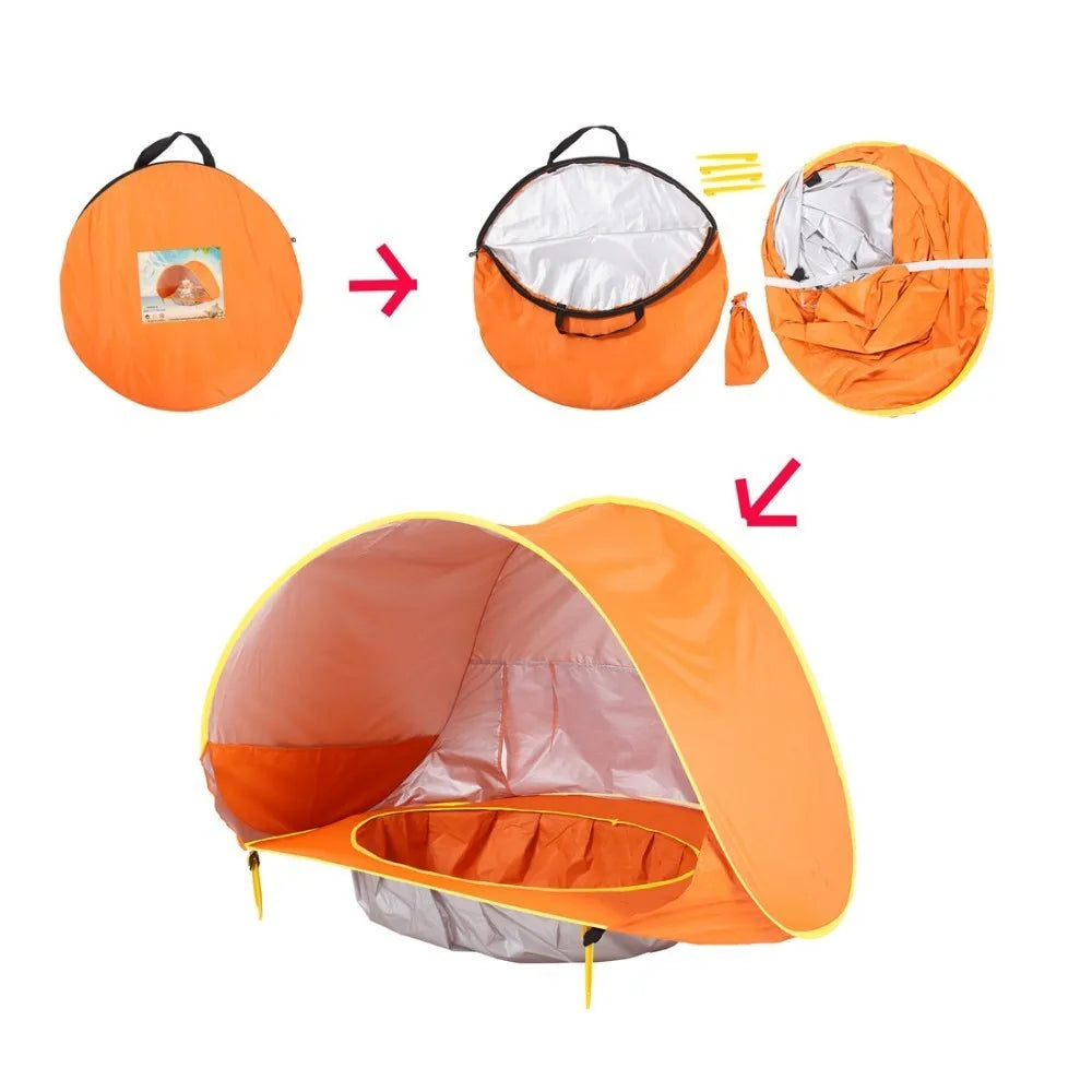 FofoSombra - Barraca Pop‑Up com Piscina Portátil e Proteção UV para Bebês e Crianças