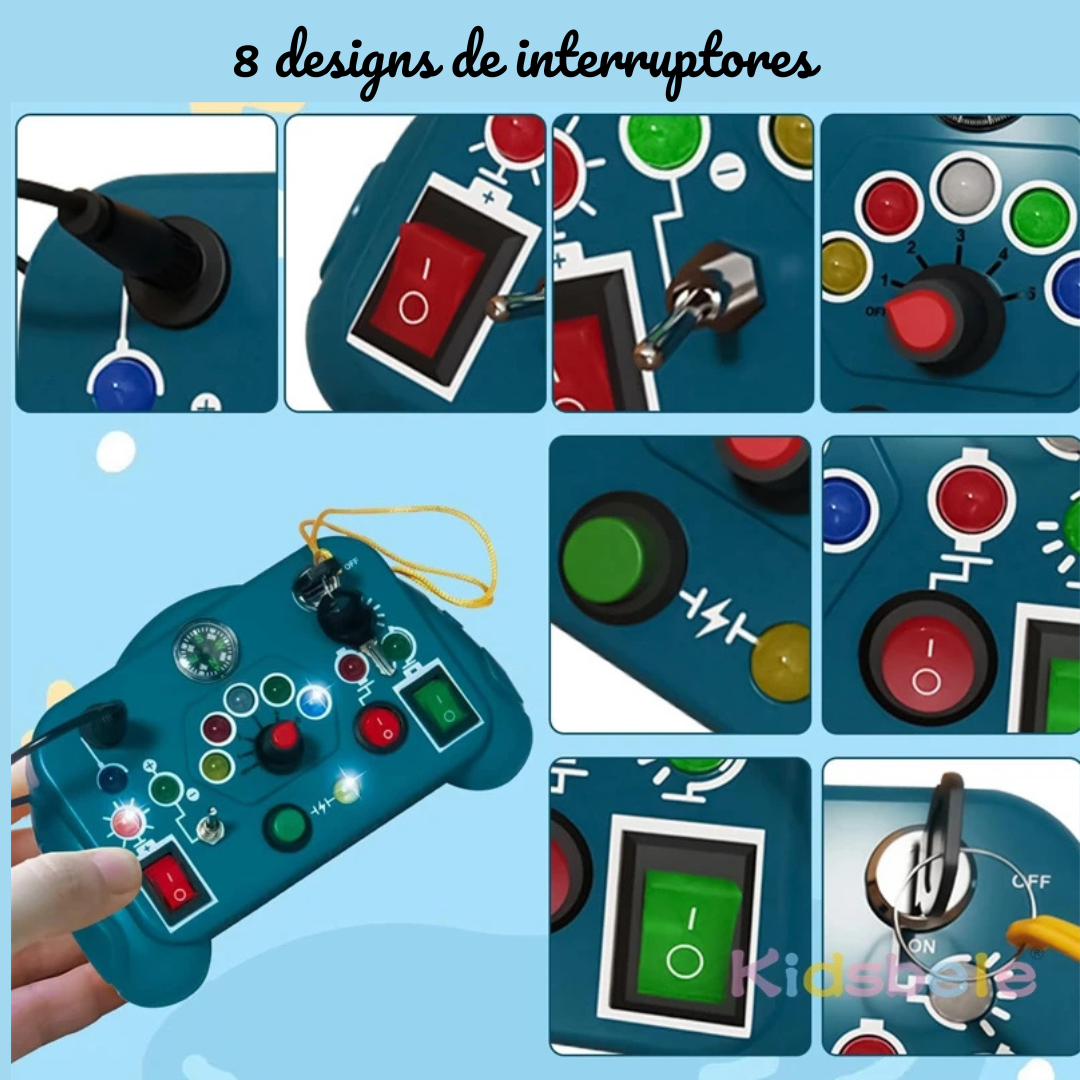 Luz & Movimento – Painel Sensorial Infantil com Interruptores e Luzes para Aprender Brincando