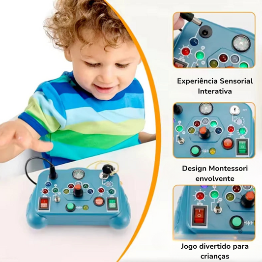 Luz & Movimento – Painel Sensorial Infantil com Interruptores e Luzes para Aprender Brincando