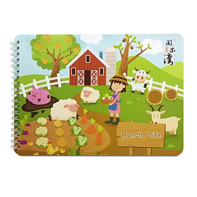 Livro Educativo Montessori "Descobertas Divertidas" – Animais, Números e Quebra-Cabeças para Crianças de 1 a 3 Anos