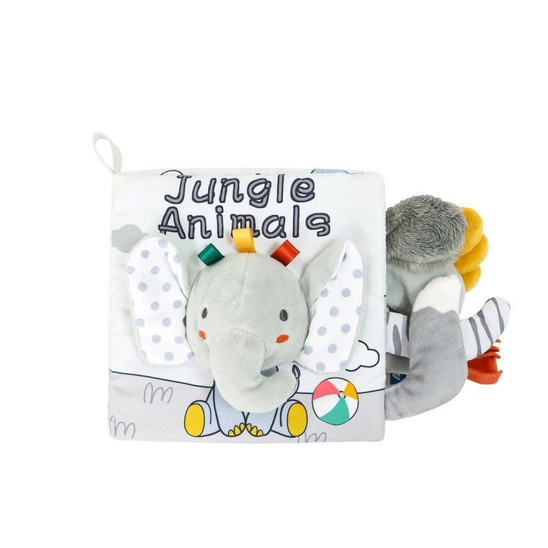 ZooMimos – Livro Sensorial Silencioso de Tecido com Animais Montessori para Bebês 6–12 meses