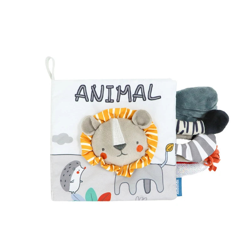 ZooMimos – Livro Sensorial Silencioso de Tecido com Animais Montessori para Bebês 6–12 meses