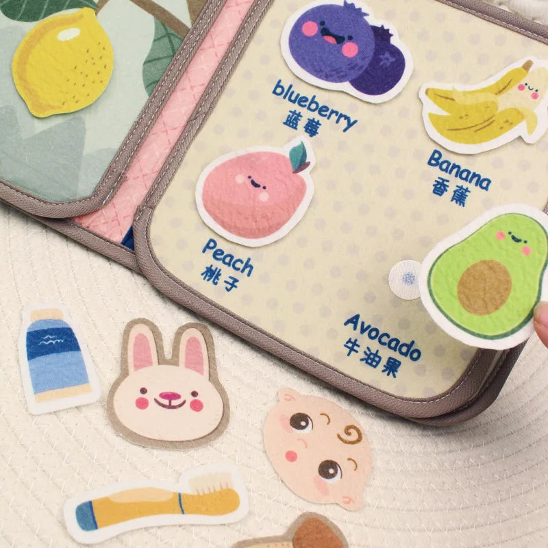 ZooMimos – Livro Sensorial Silencioso de Tecido com Animais Montessori para Bebês 6–12 meses