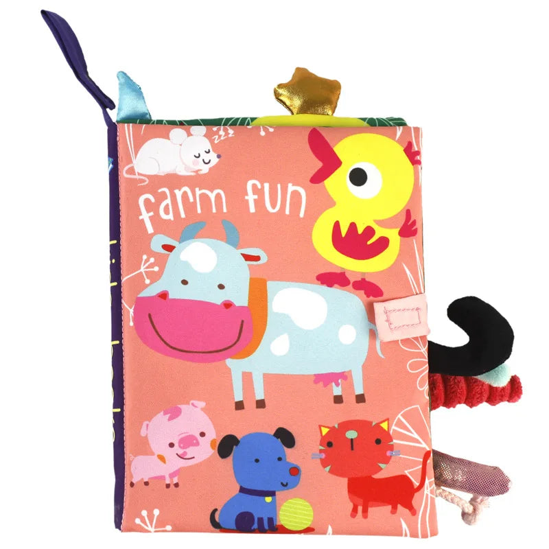 ZooMimos – Livro Sensorial Silencioso de Tecido com Animais Montessori para Bebês 6–12 meses