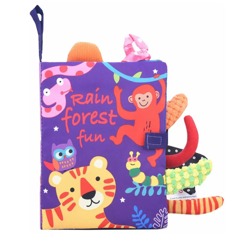 ZooMimos – Livro Sensorial Silencioso de Tecido com Animais Montessori para Bebês 6–12 meses