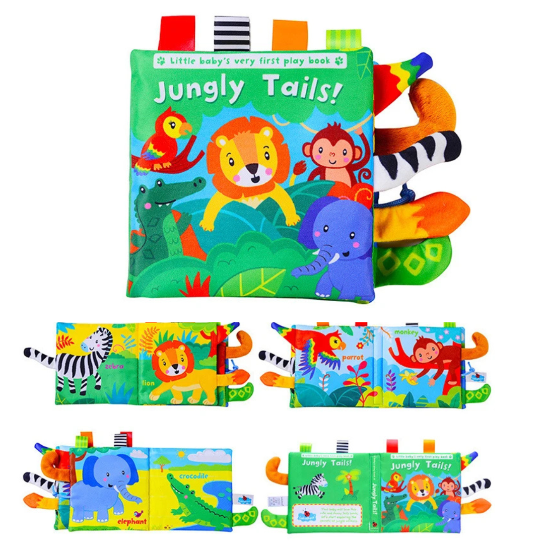 ZooMimos – Livro Sensorial Silencioso de Tecido com Animais Montessori para Bebês 6–12 meses