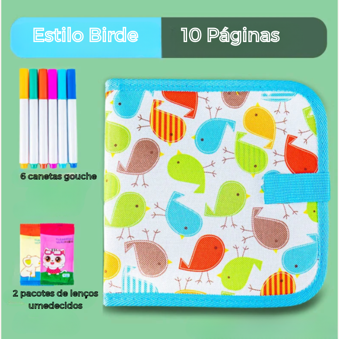Livro de Desenho Apagável Infantil – Kit com 12 Canetas Coloridas, Jogo Educativo Reutilizável para Viagem e Diversão Criativa