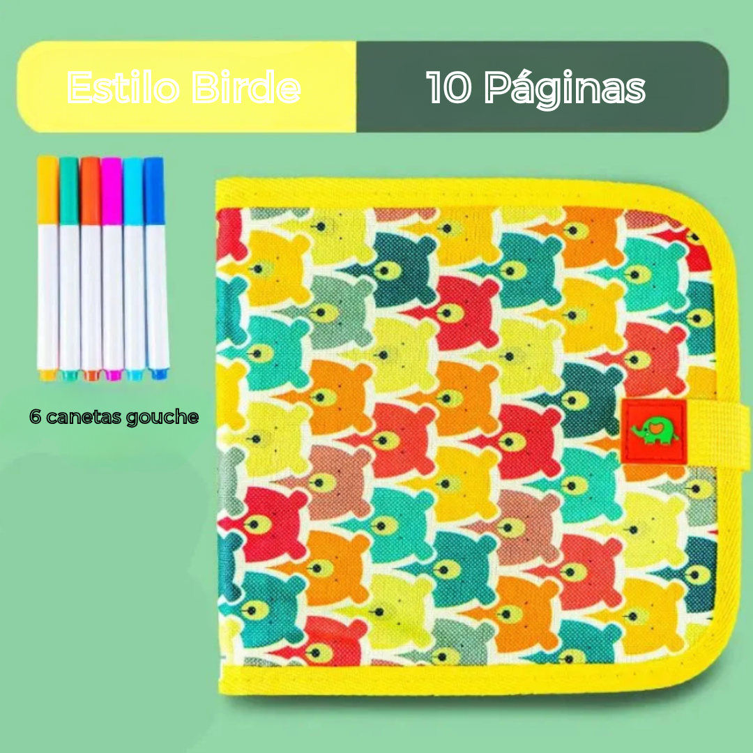 Livro de Desenho Apagável Infantil – Kit com 12 Canetas Coloridas, Jogo Educativo Reutilizável para Viagem e Diversão Criativa