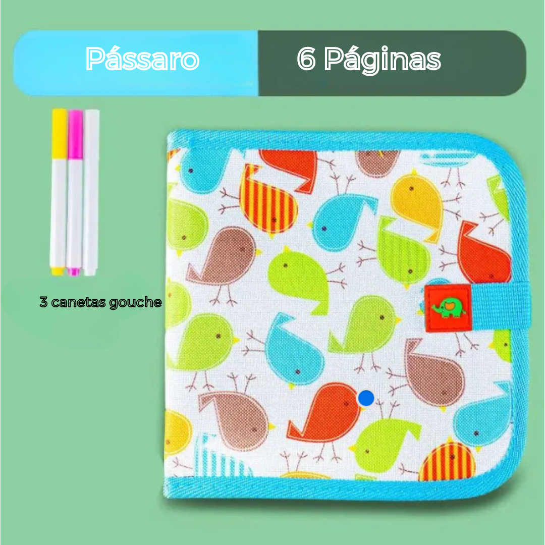 Livro de Desenho Apagável Infantil – Kit com 12 Canetas Coloridas, Jogo Educativo Reutilizável para Viagem e Diversão Criativa