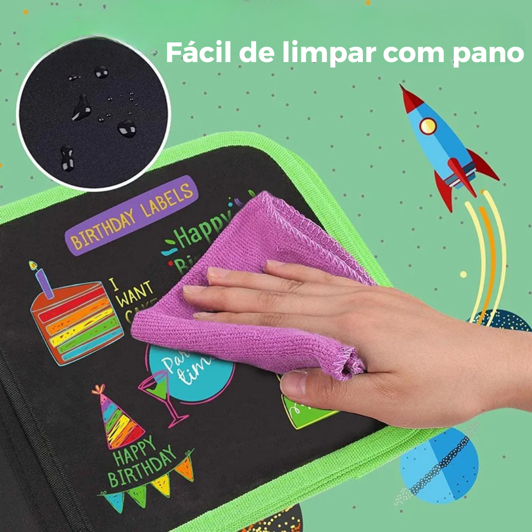 Livro de Desenho Apagável Infantil – Kit com 12 Canetas Coloridas, Jogo Educativo Reutilizável para Viagem e Diversão Criativa