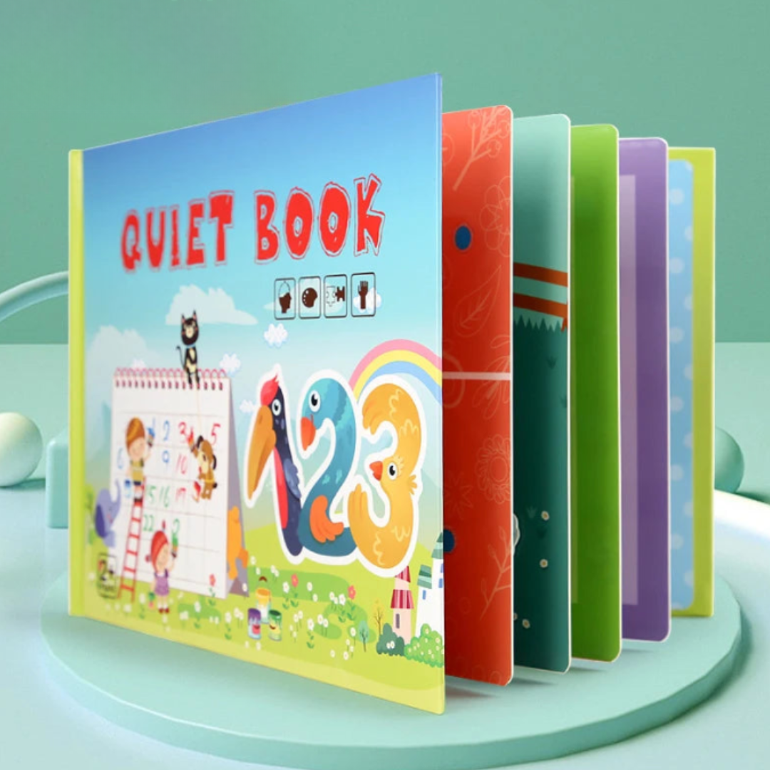 Livro Educativo Montessori "Descobertas Divertidas" – Animais, Números e Quebra-Cabeças para Crianças de 1 a 3 Anos
