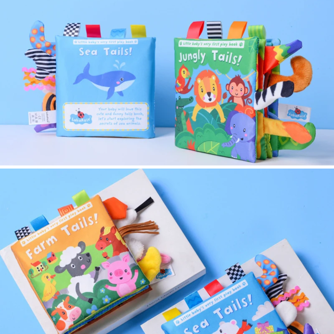 ZooMimos – Livro Sensorial Silencioso de Tecido com Animais Montessori para Bebês 6–12 meses