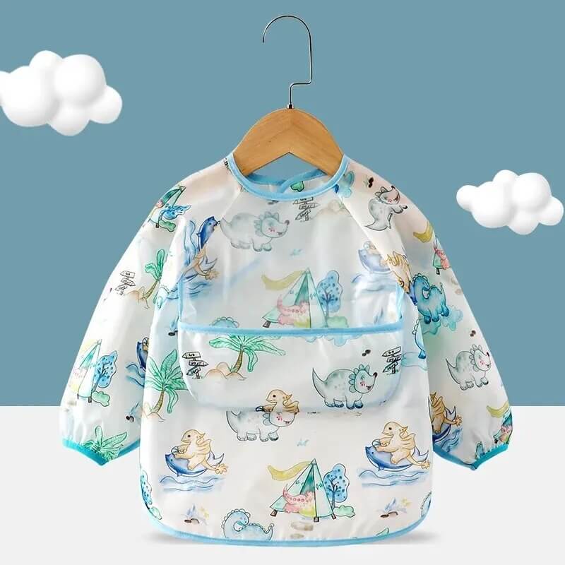Blusa Babador Impermeável para Bebê com Bolso – Alimentação Sem Sujeira