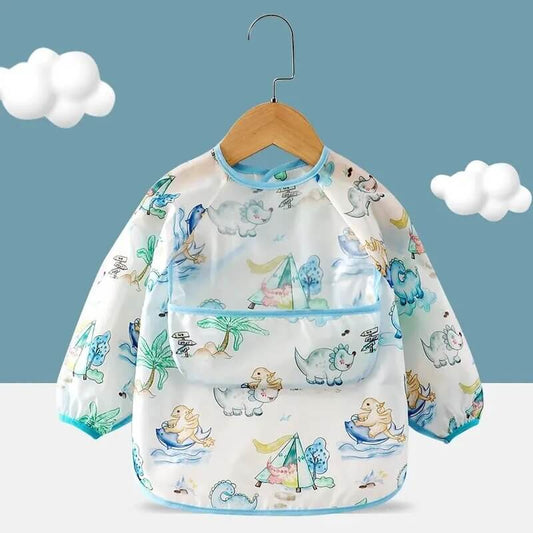 Blusa Babador Impermeável para Bebê com Bolso – Alimentação Sem Sujeira