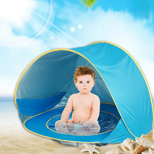 FofoSombra - Barraca Pop‑Up com Piscina Portátil e Proteção UV para Bebês e Crianças